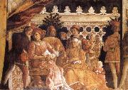 MANTEGNA, Andrea The Gonzaga Family and Retinue finished painting